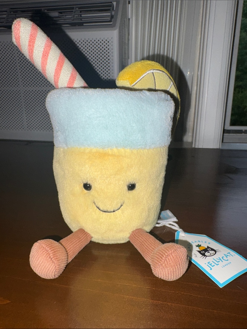 Jellycat Yellow & Light Blue Plush Lemonade Cup Toy NJT